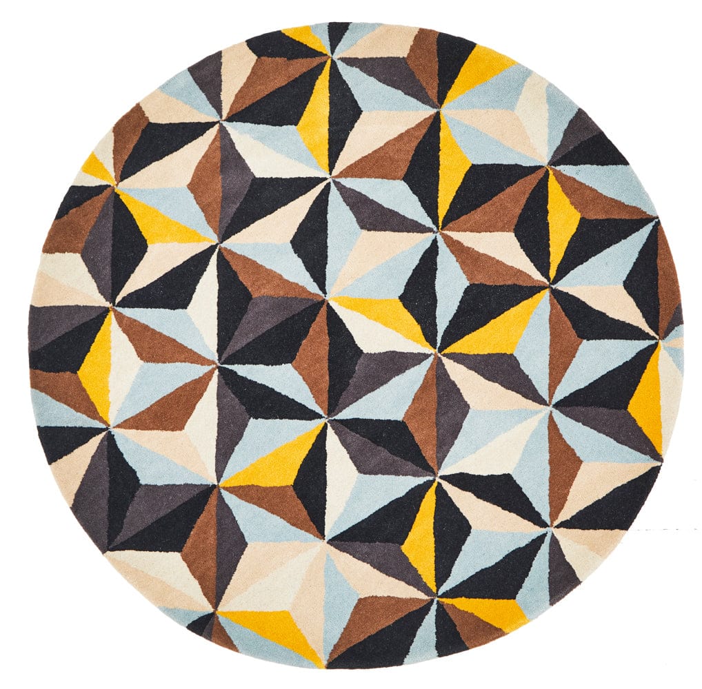 Rug Culture Rugs Matrix Pure Wool 900 Blue Round Rug