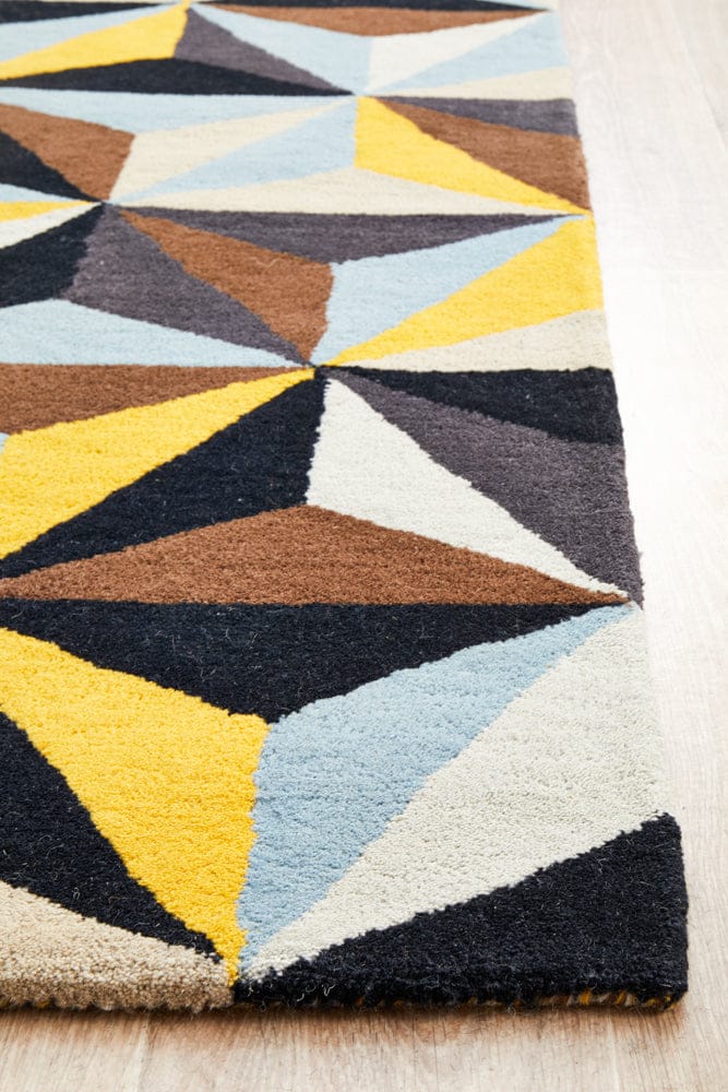 Rug Culture Rugs Matrix Pure Wool 900 Blue Runner Rug