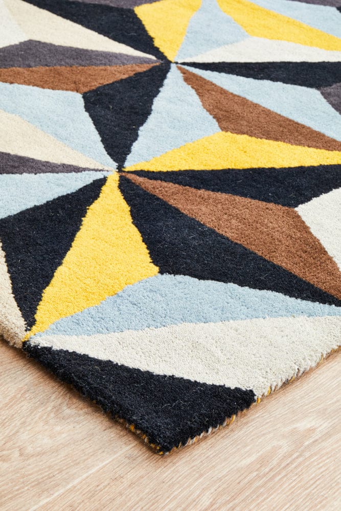 Rug Culture Rugs Matrix Pure Wool 900 Blue Runner Rug