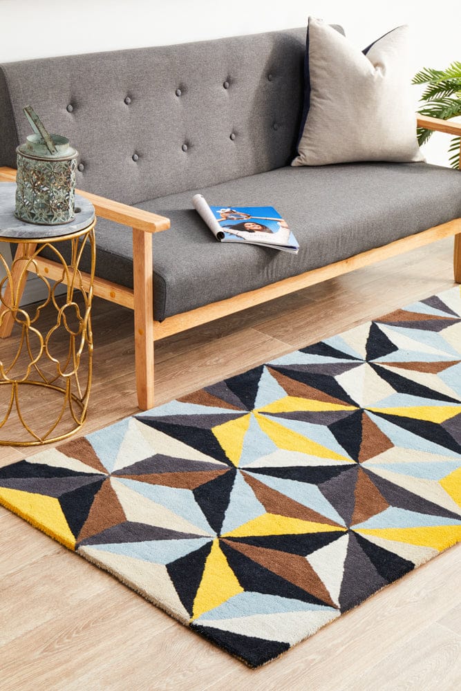 Rug Culture Rugs Matrix Pure Wool 900 Blue Runner Rug
