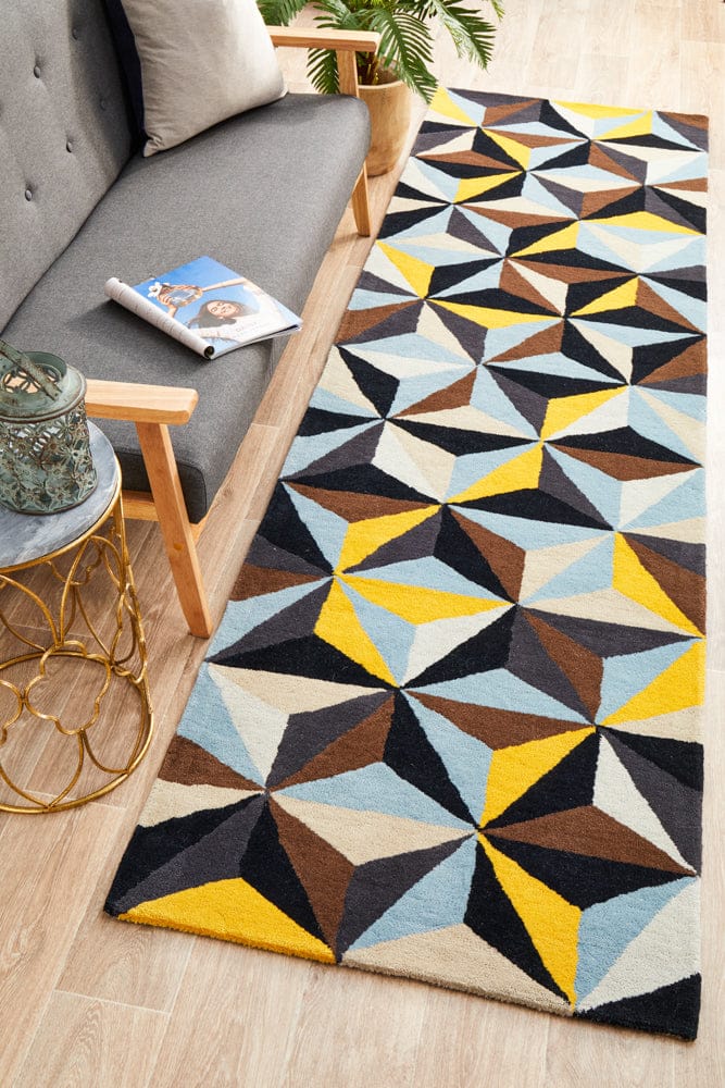 Rug Culture Rugs Matrix Pure Wool 900 Blue Runner Rug