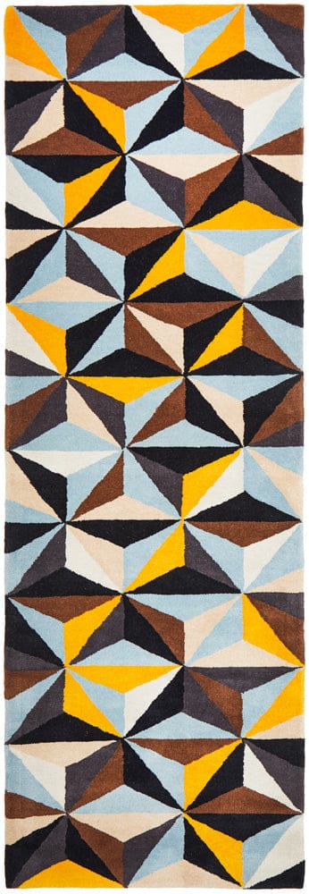 Rug Culture Rugs Matrix Pure Wool 900 Blue Runner Rug