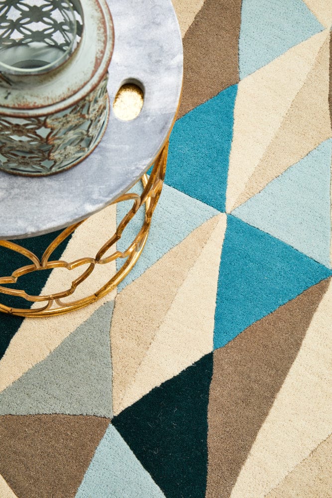 Rug Culture Rugs Matrix Pure Wool 901 Turquoise Round Rug