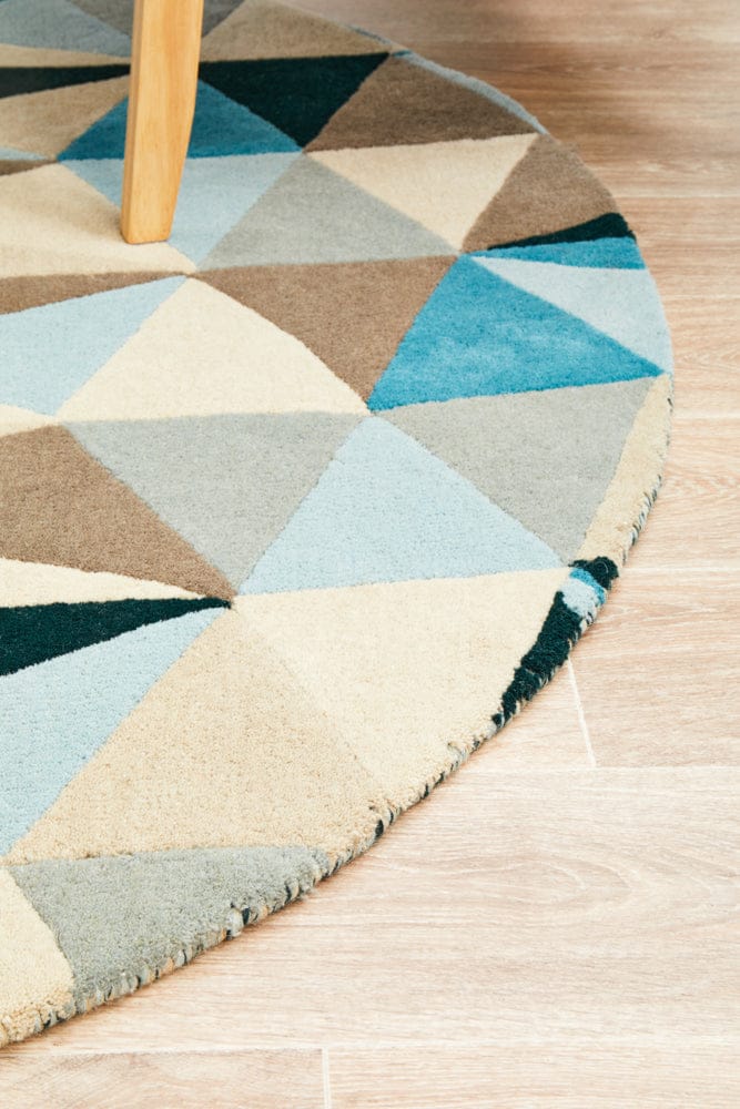 Rug Culture Rugs Matrix Pure Wool 901 Turquoise Round Rug