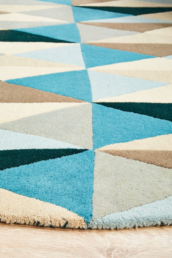 Rug Culture Rugs Matrix Pure Wool 901 Turquoise Round Rug