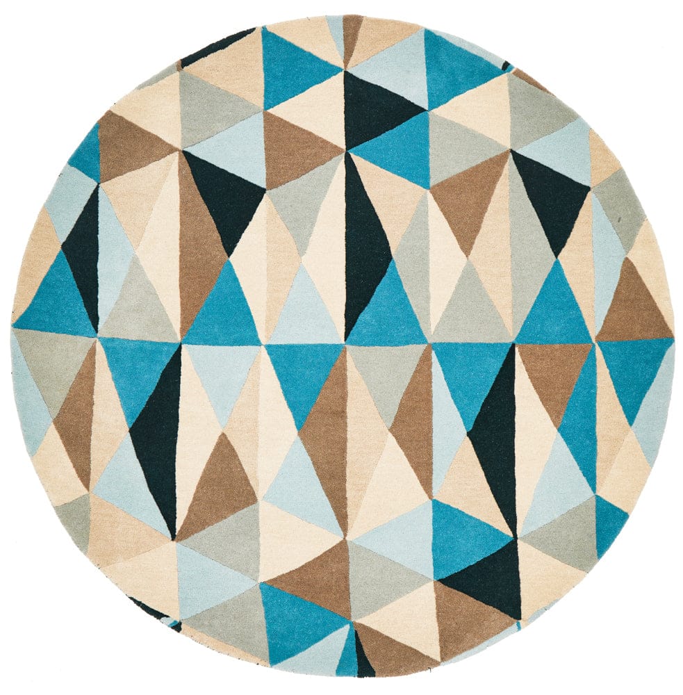 Rug Culture Rugs Matrix Pure Wool 901 Turquoise Round Rug