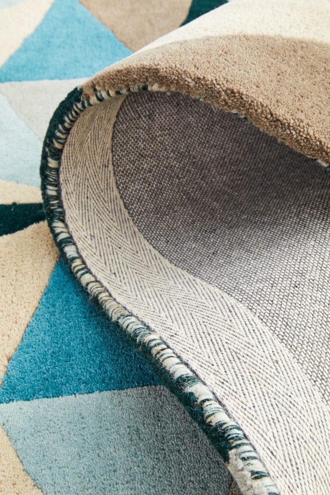 Rug Culture Rugs Matrix Pure Wool 901 Turquoise Runner Rug