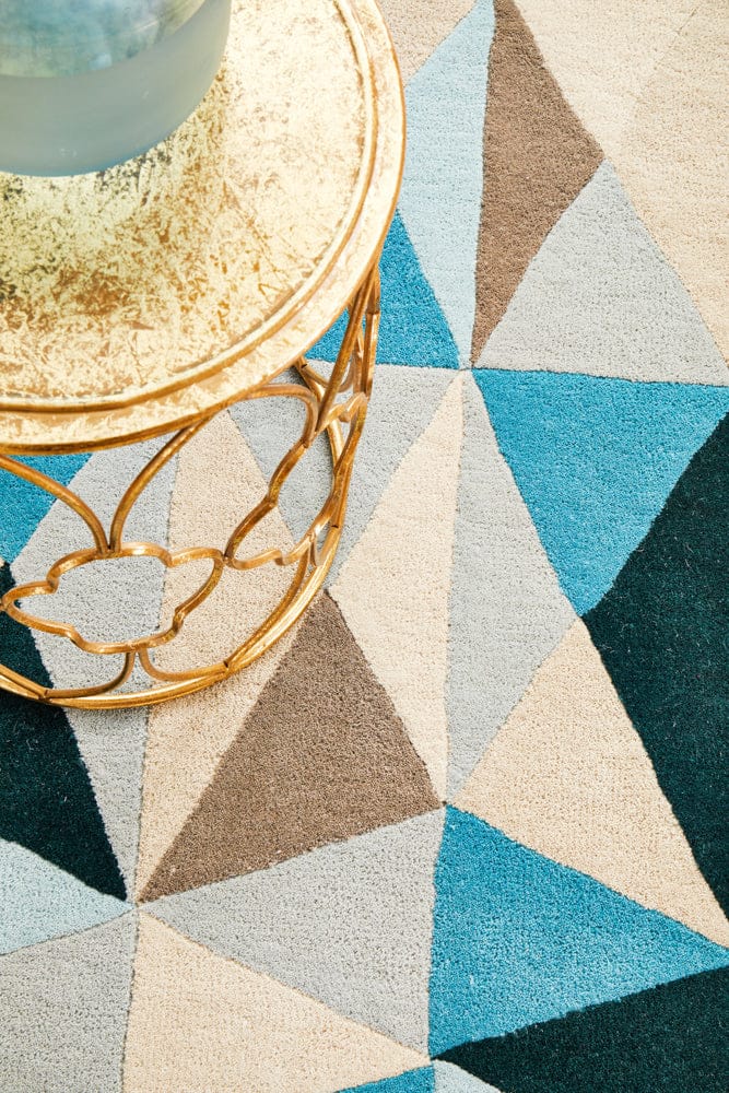 Rug Culture Rugs Matrix Pure Wool 901 Turquoise Runner Rug