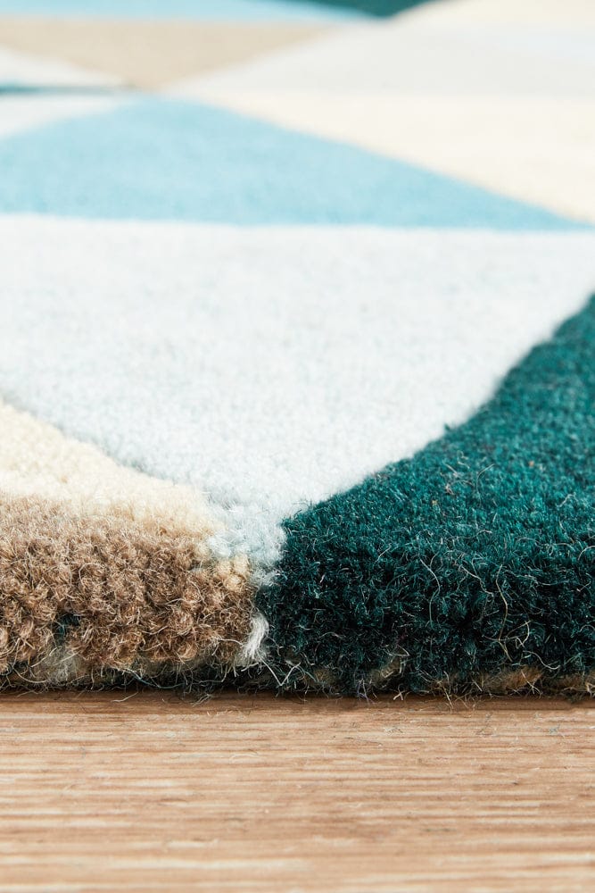 Rug Culture Rugs Matrix Pure Wool 901 Turquoise Runner Rug