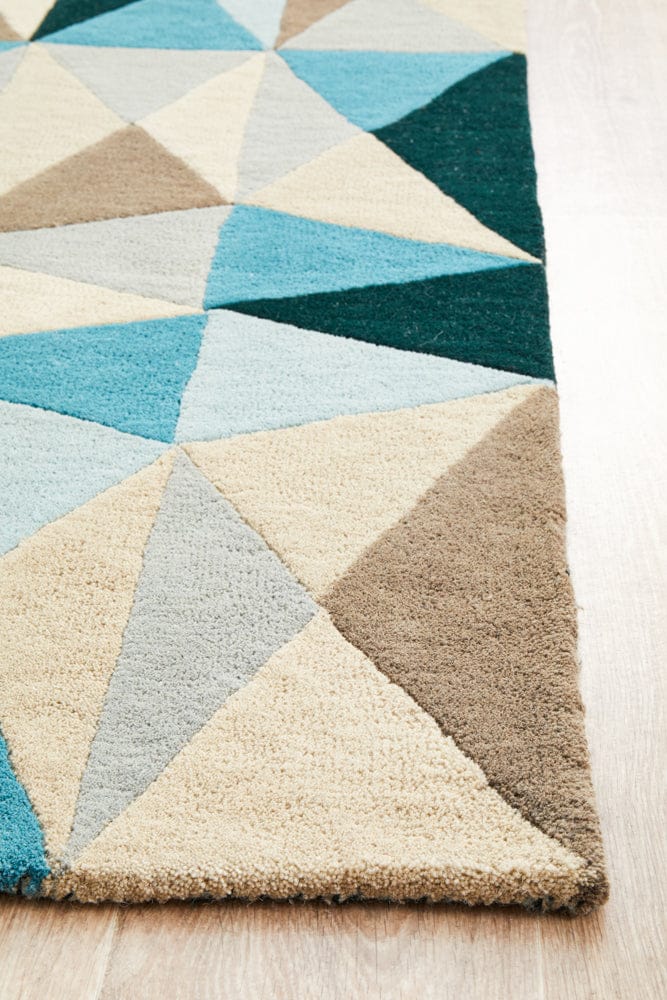 Rug Culture Rugs Matrix Pure Wool 901 Turquoise Runner Rug