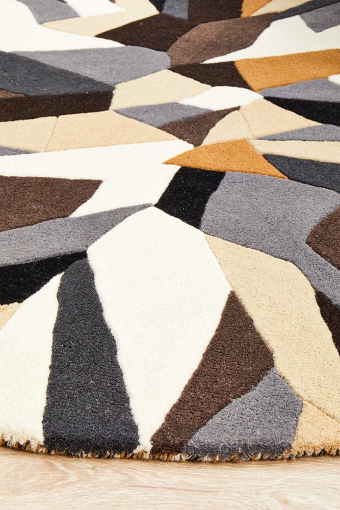 Rug Culture Rugs Matrix Pure Wool 903 Fossil Round Rug