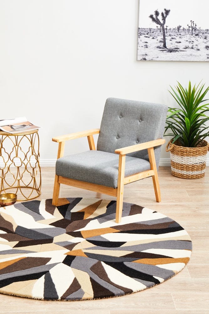 Rug Culture Rugs Matrix Pure Wool 903 Fossil Round Rug