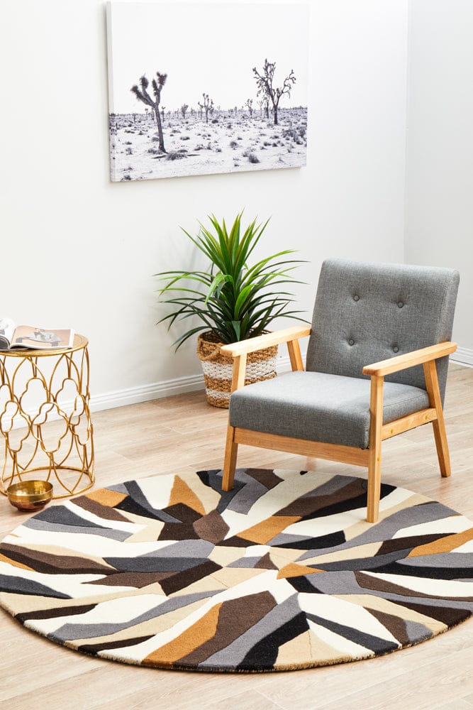 Rug Culture Rugs Matrix Pure Wool 903 Fossil Round Rug