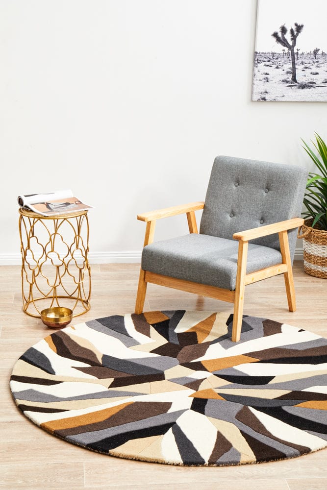 Rug Culture Rugs Matrix Pure Wool 903 Fossil Round Rug