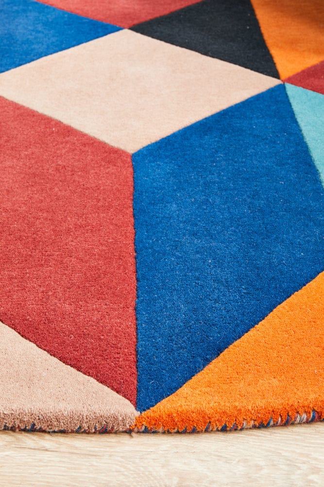 Rug Culture Rugs Matrix Pure Wool 904 Sunset Round Rug