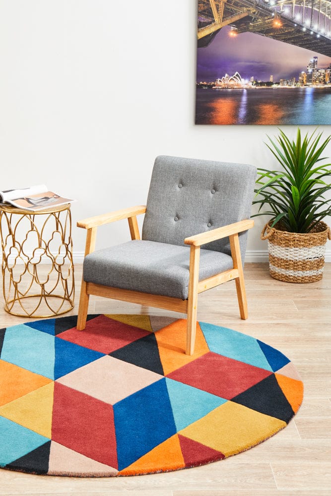 Rug Culture Rugs Matrix Pure Wool 904 Sunset Round Rug