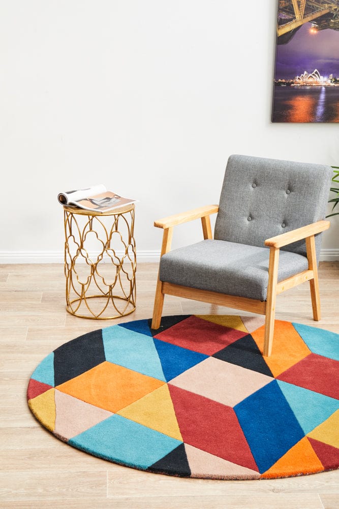 Rug Culture Rugs Matrix Pure Wool 904 Sunset Round Rug