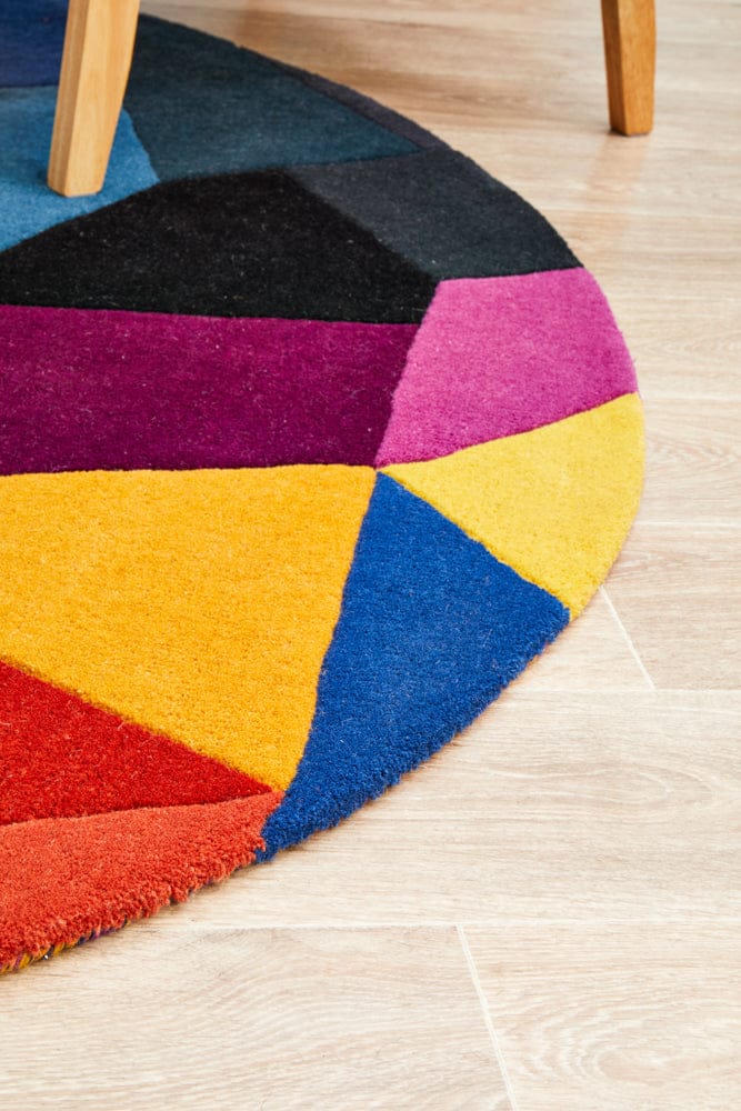 Rug Culture Rugs Matrix Pure Wool 906 Crayon Round Rug