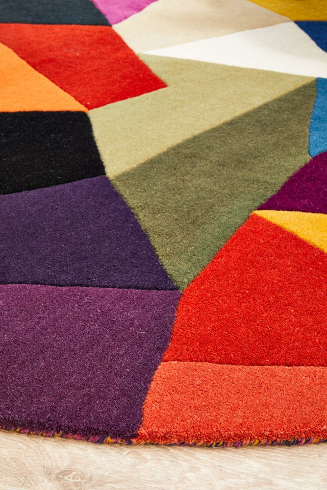 Rug Culture Rugs Matrix Pure Wool 906 Crayon Round Rug
