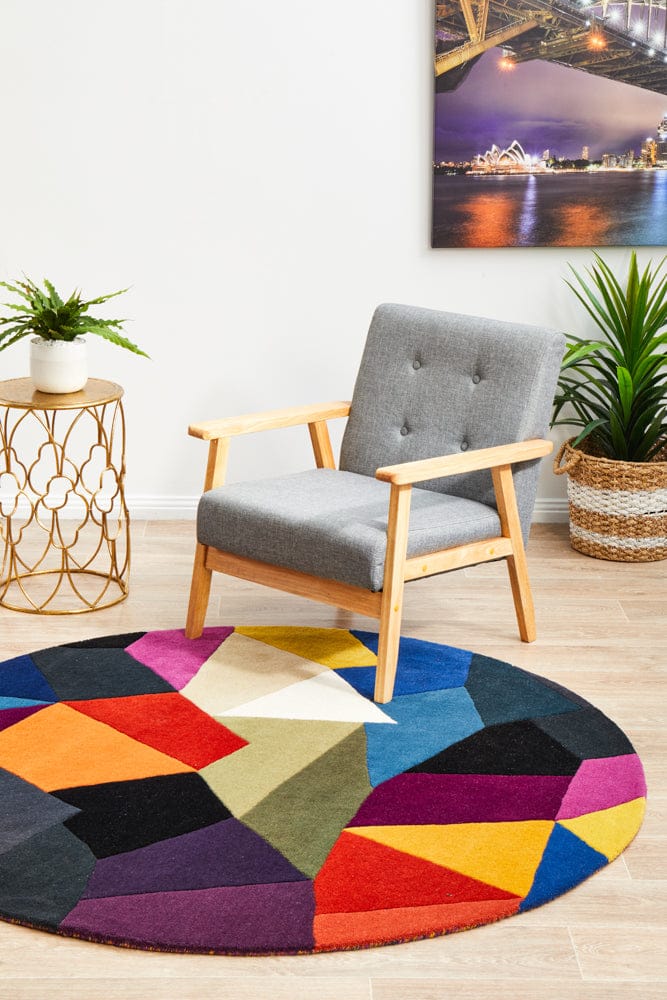 Rug Culture Rugs Matrix Pure Wool 906 Crayon Round Rug