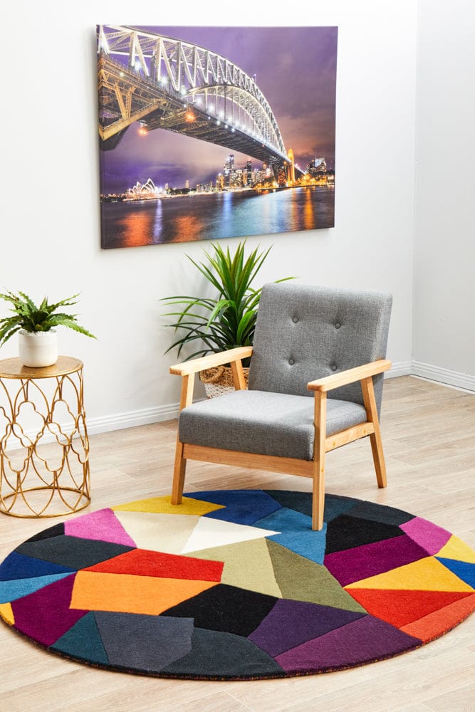 Rug Culture Rugs Matrix Pure Wool 906 Crayon Round Rug