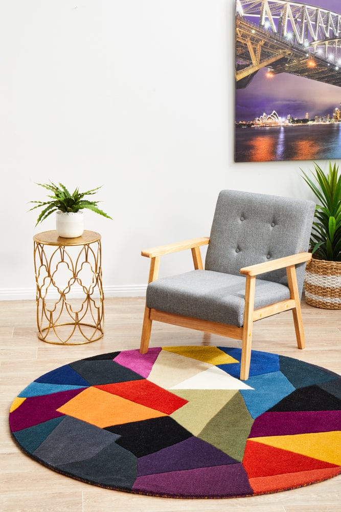 Rug Culture Rugs Matrix Pure Wool 906 Crayon Round Rug