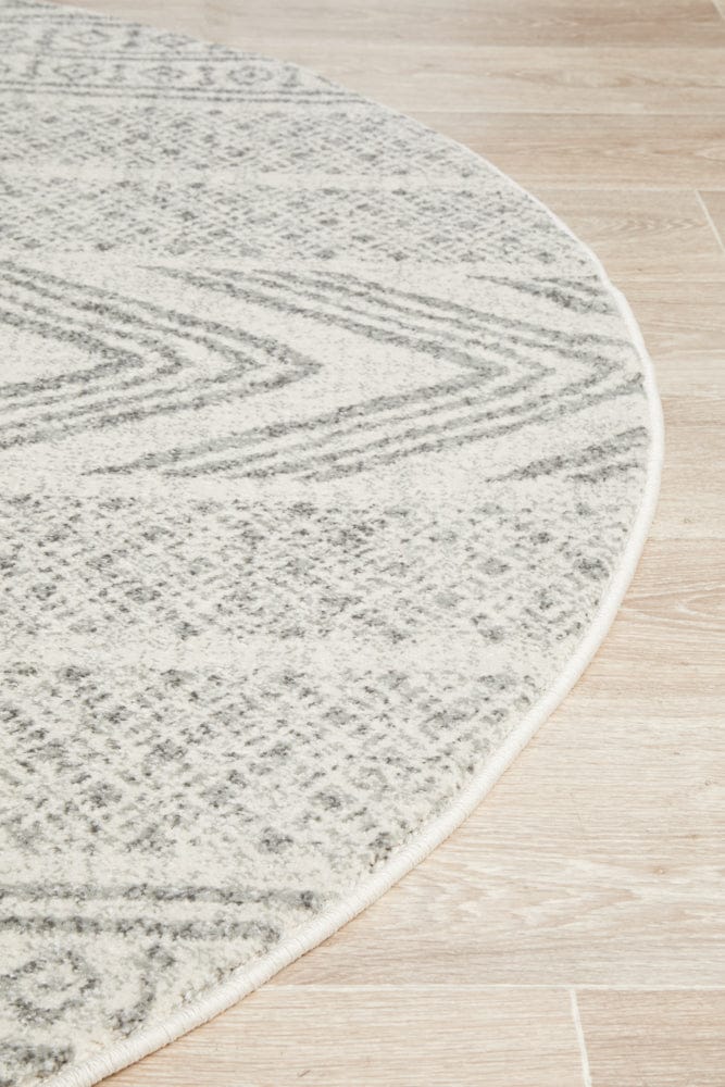 Rug Culture Rugs Mirage Adani  Modern Tribal Design Grey Round Rug