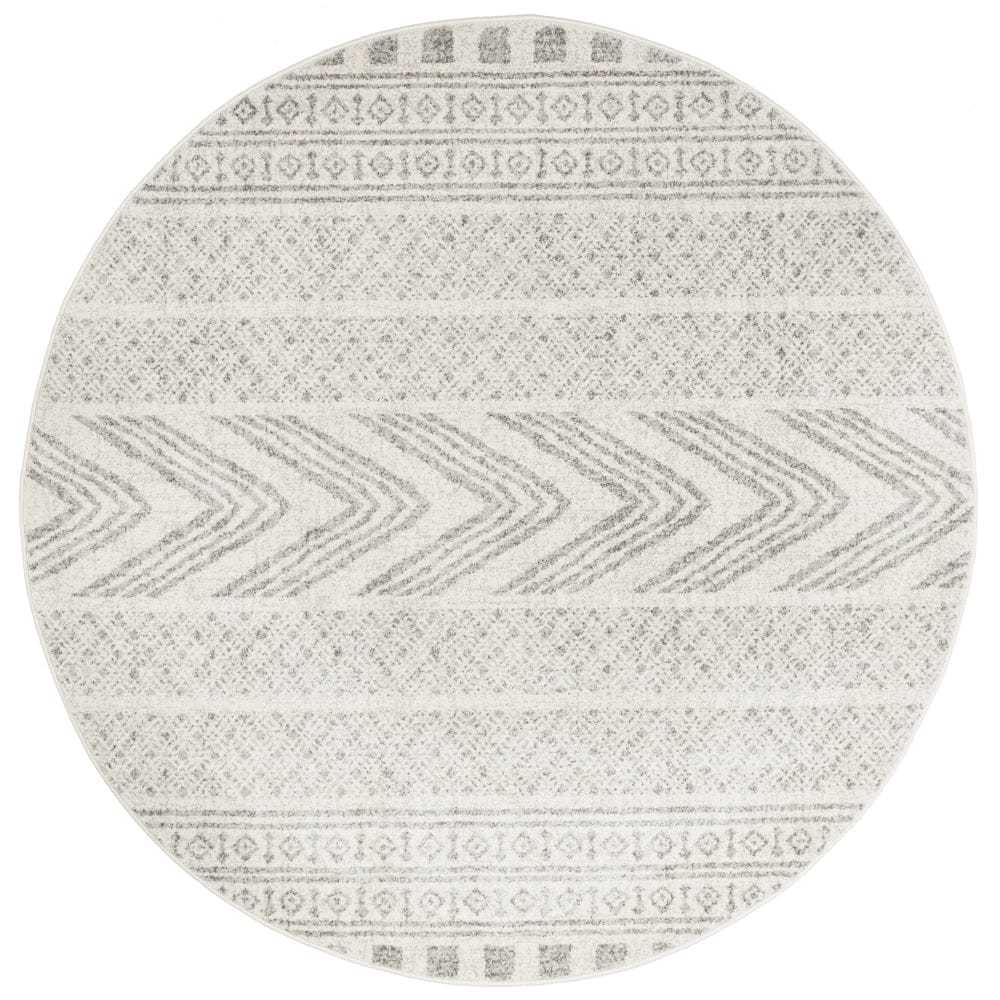 Rug Culture Rugs Mirage Adani  Modern Tribal Design Grey Round Rug