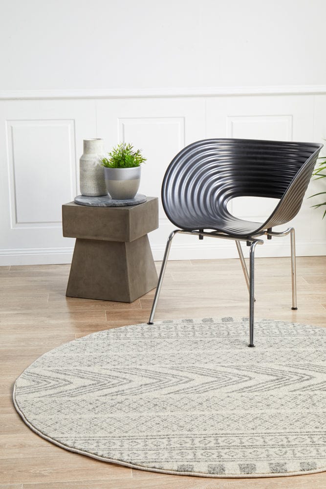 Rug Culture Rugs Mirage Adani  Modern Tribal Design Grey Round Rug