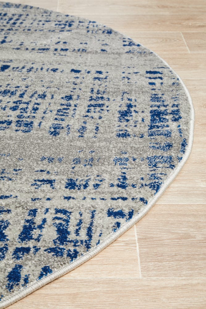 Rug Culture Rugs Mirage Ashley Abstract Modern Blue Grey Round Rug