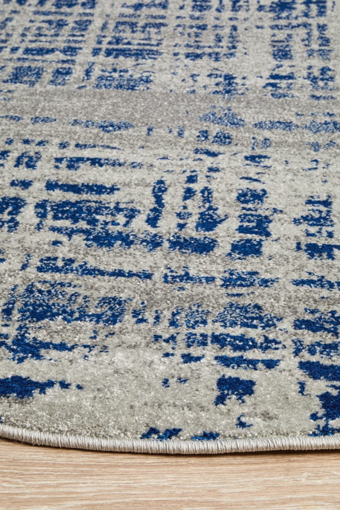 Rug Culture Rugs Mirage Ashley Abstract Modern Blue Grey Round Rug