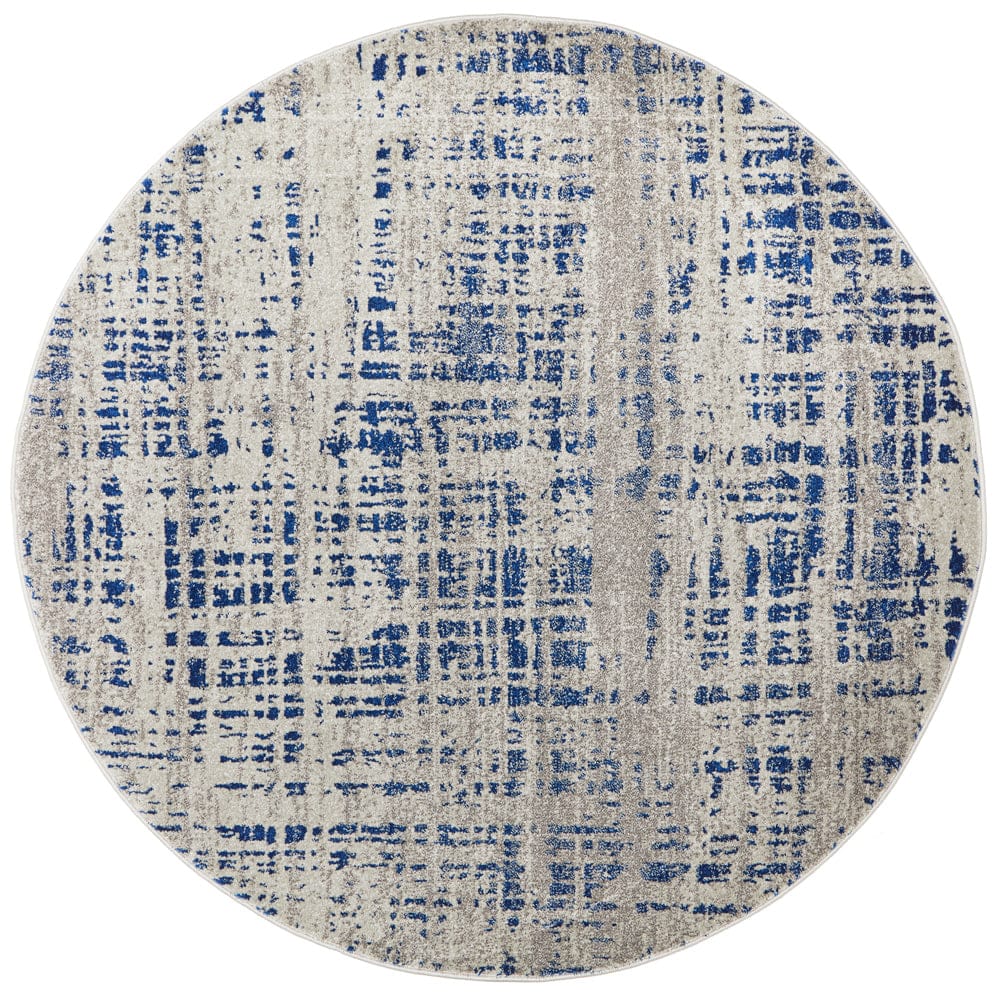 Rug Culture Rugs Mirage Ashley Abstract Modern Blue Grey Round Rug