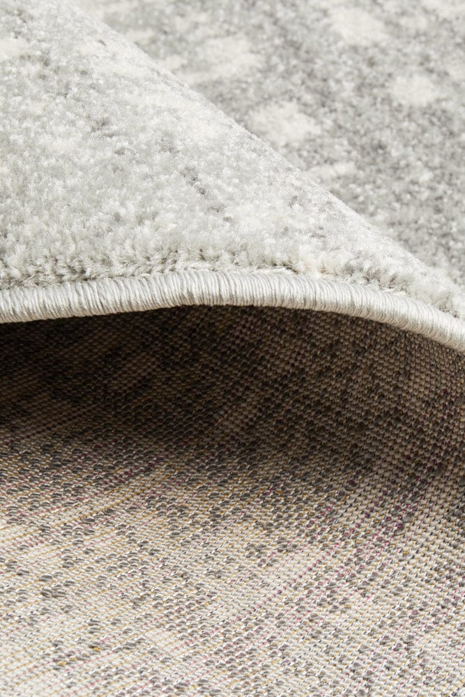 Rug Culture Rugs Mirage Ashley Abstract Modern Silver Grey Round Rug