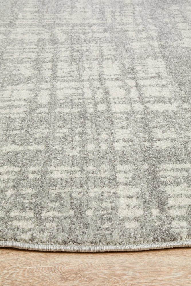 Rug Culture Rugs Mirage Ashley Abstract Modern Silver Grey Round Rug