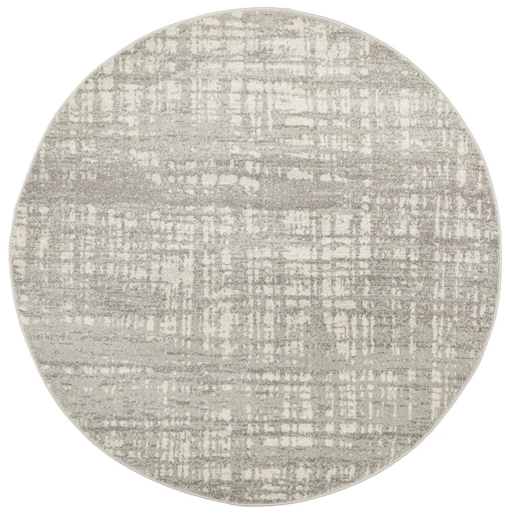 Rug Culture Rugs Mirage Ashley Abstract Modern Silver Grey Round Rug
