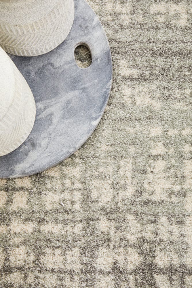 Rug Culture Rugs Mirage Ashley Abstract Modern Silver Grey Runner Rug