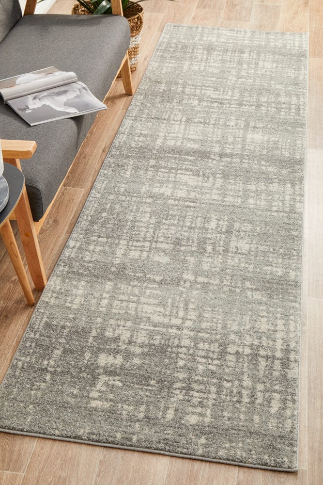 Rug Culture Rugs Mirage Ashley Abstract Modern Silver Grey Runner Rug