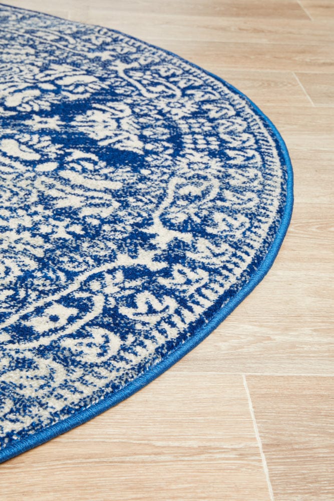 Rug Culture Rugs Mirage Gwyneth Stunning Transitional Navy Round Rug