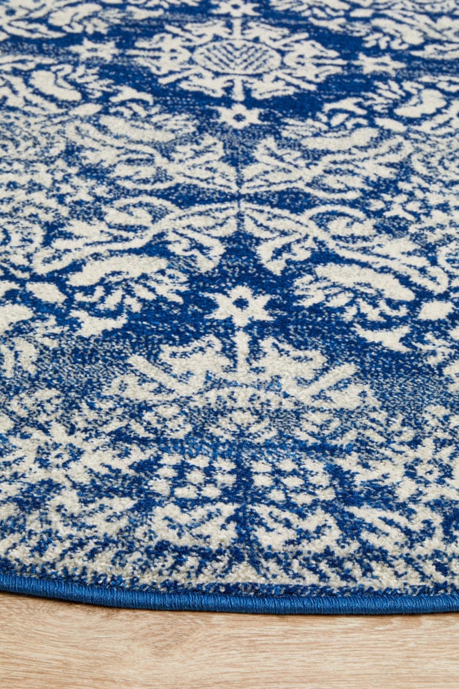 Rug Culture Rugs Mirage Gwyneth Stunning Transitional Navy Round Rug