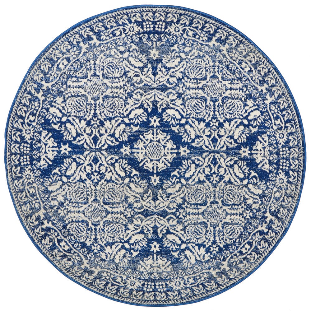 Rug Culture Rugs Mirage Gwyneth Stunning Transitional Navy Round Rug