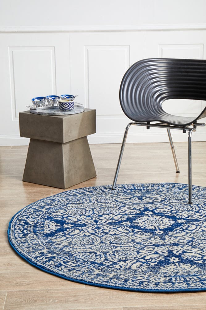 Rug Culture Rugs Mirage Gwyneth Stunning Transitional Navy Round Rug