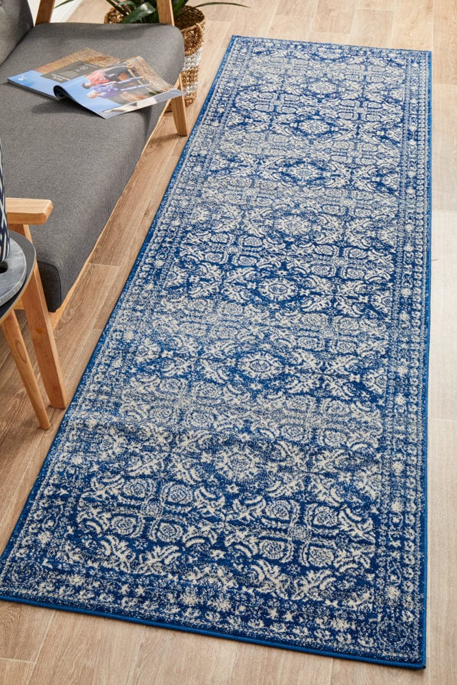 Rug Culture Rugs Mirage Gwyneth Stunning Transitional Navy Runner Rug