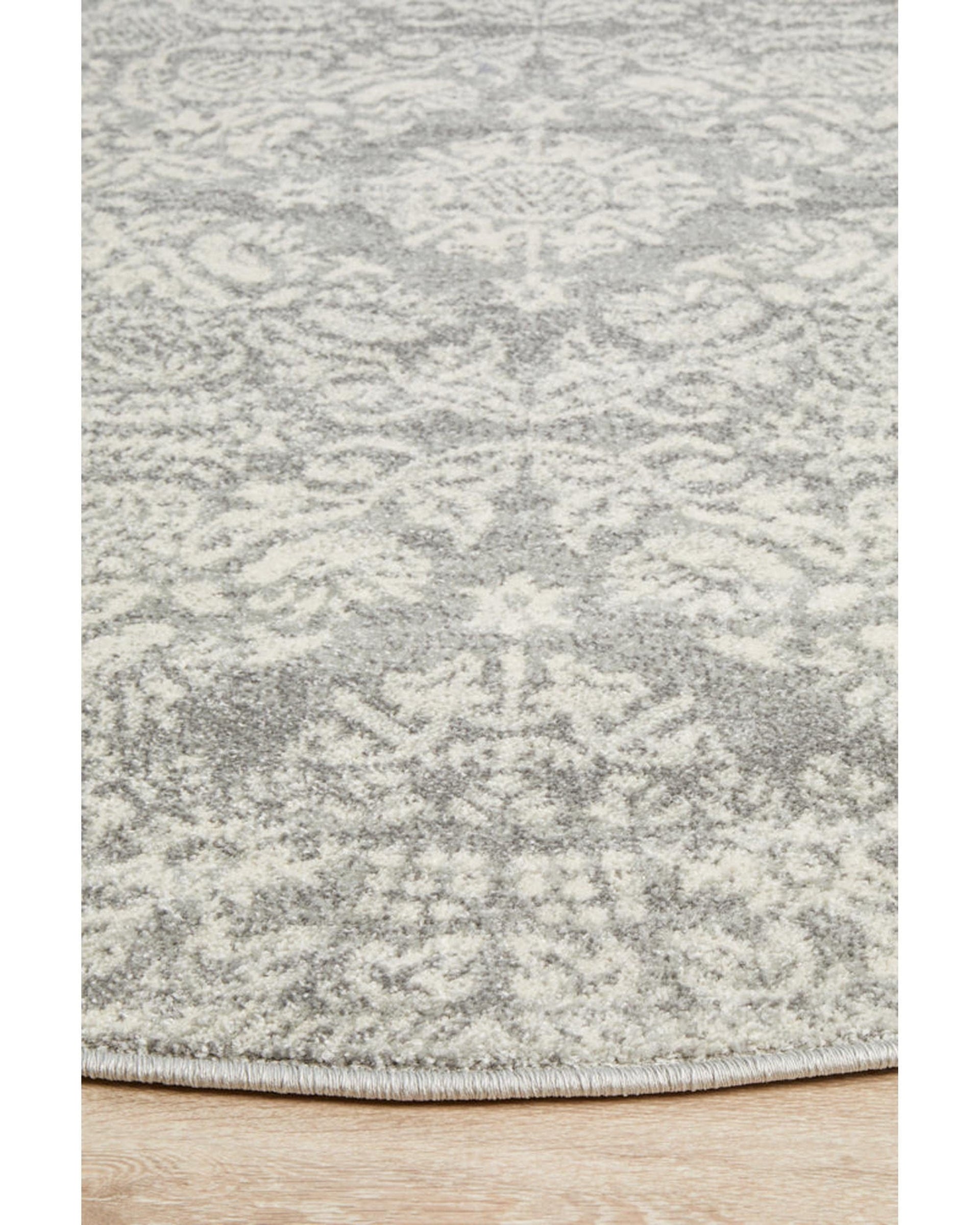 Rug Culture Rugs Mirage Gwyneth Stunning Transitional Silver Round Rug