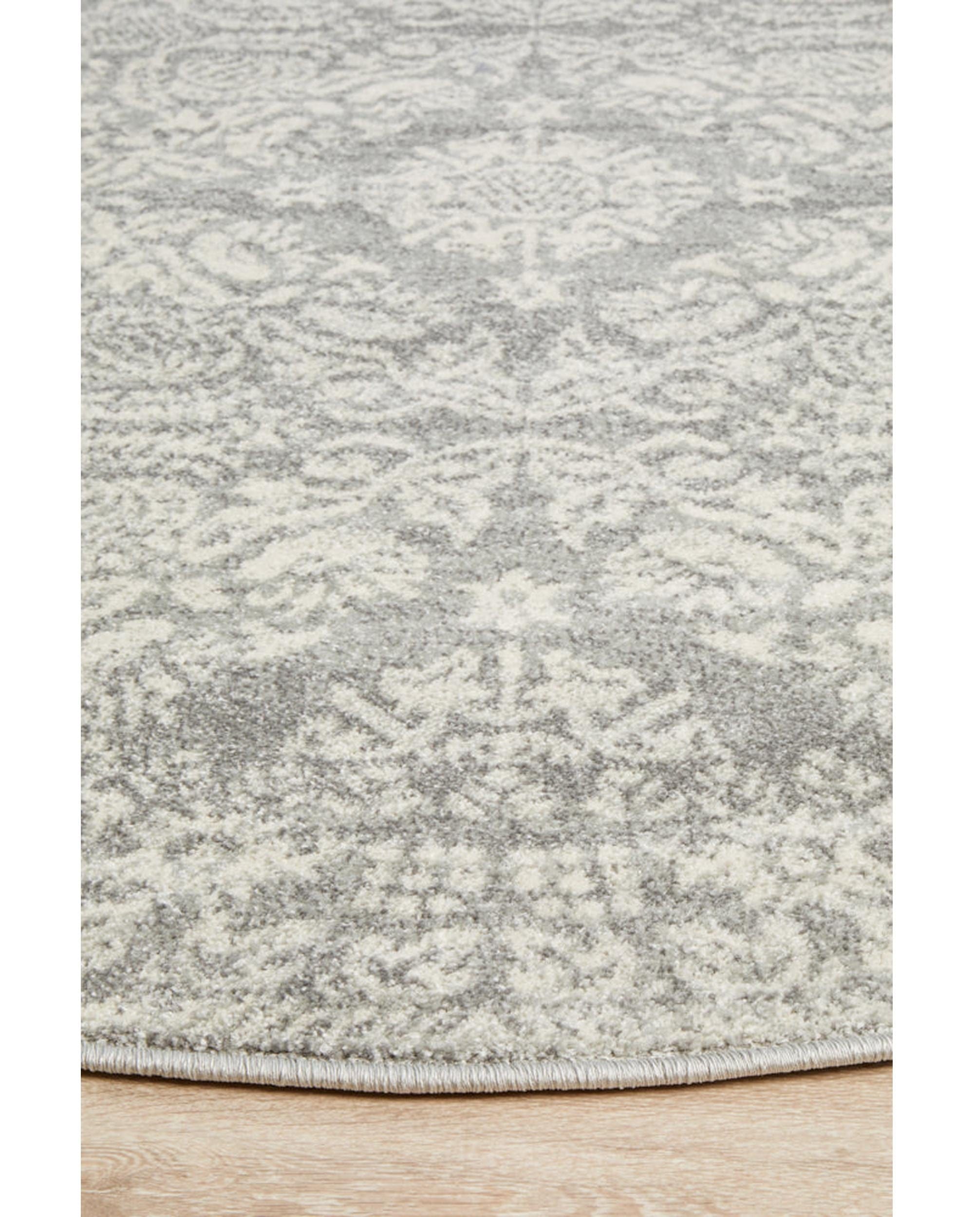 Rug Culture Rugs Mirage Gwyneth Stunning Transitional Silver Round Rug