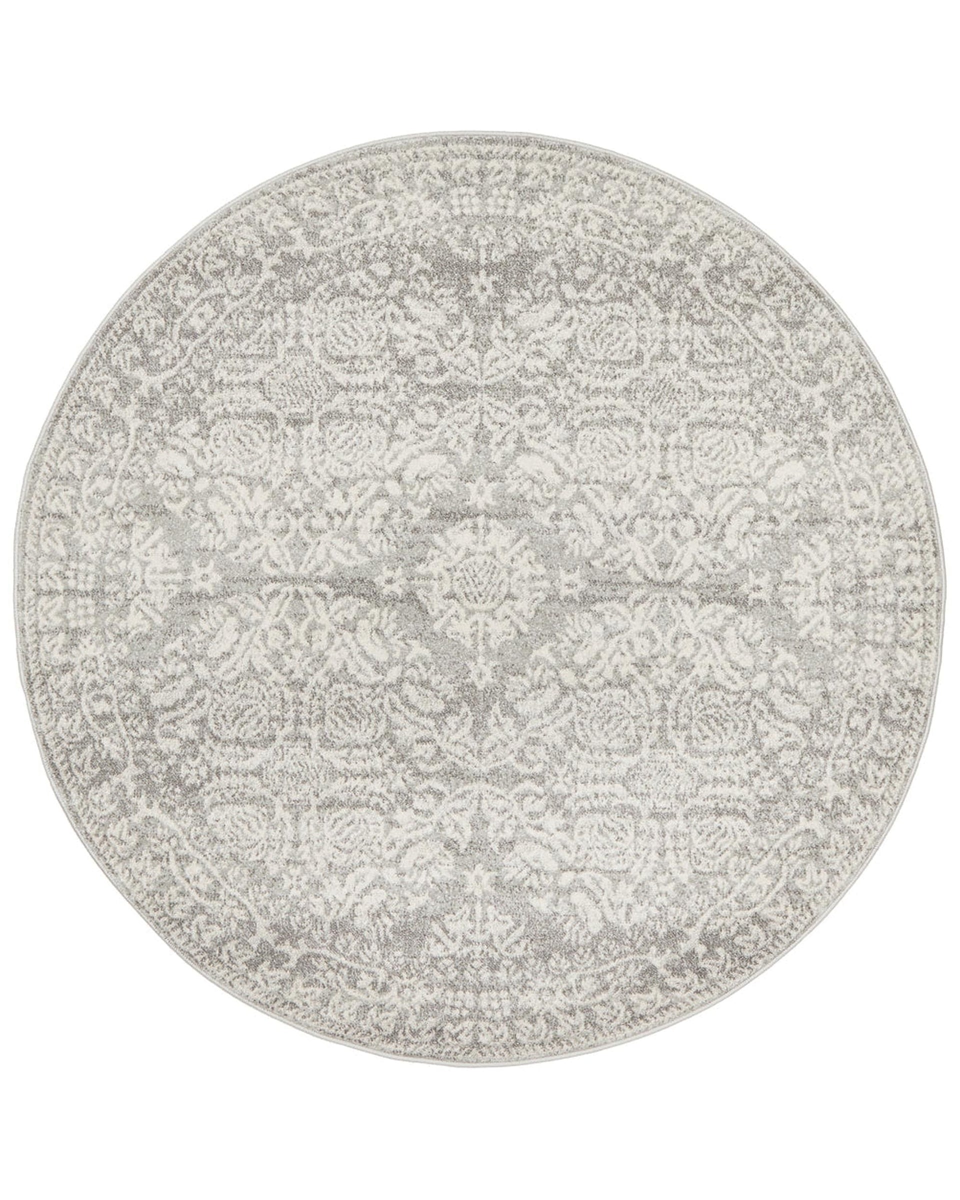 Rug Culture Rugs Mirage Gwyneth Stunning Transitional Silver Round Rug