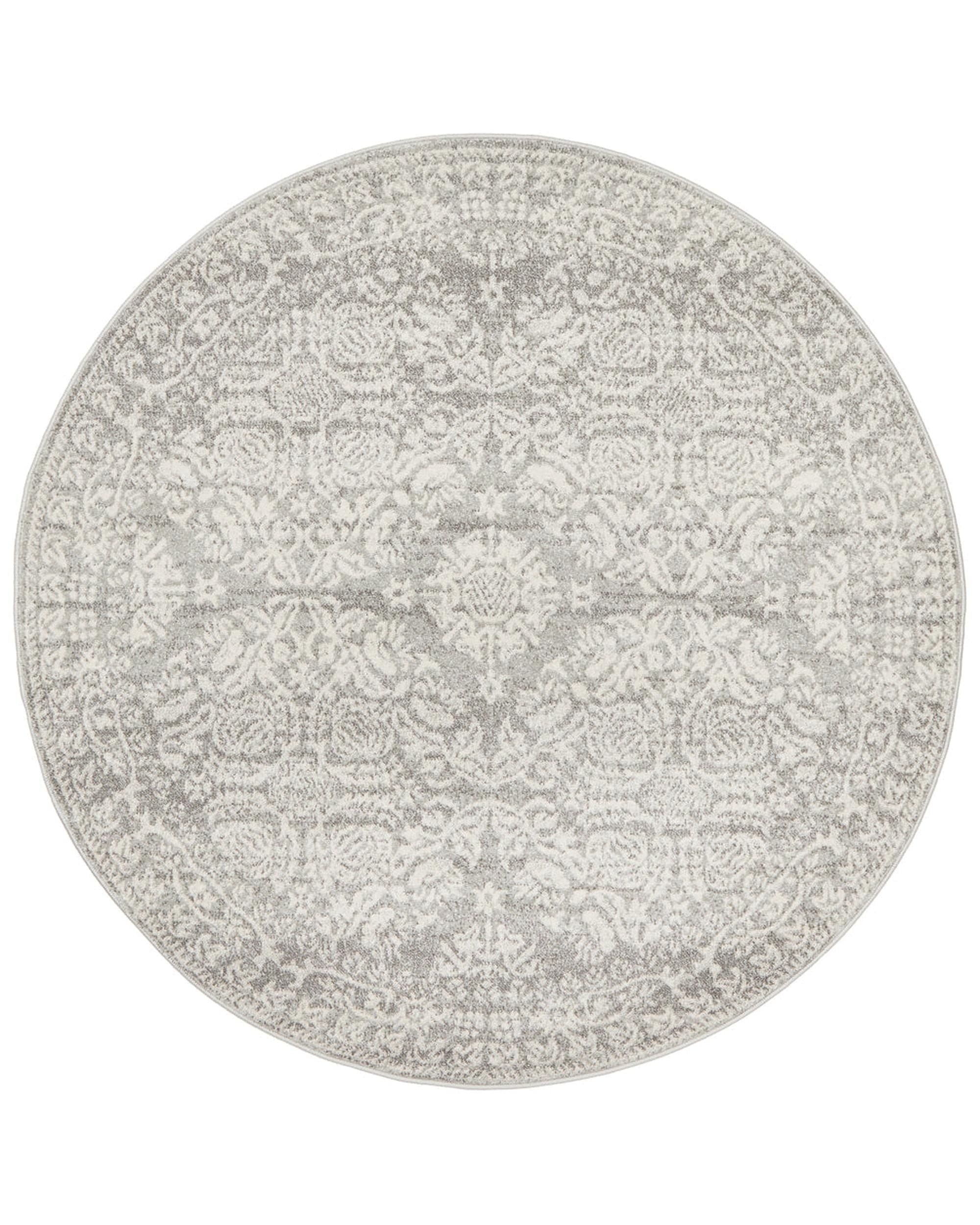 Rug Culture Rugs Mirage Gwyneth Stunning Transitional Silver Round Rug