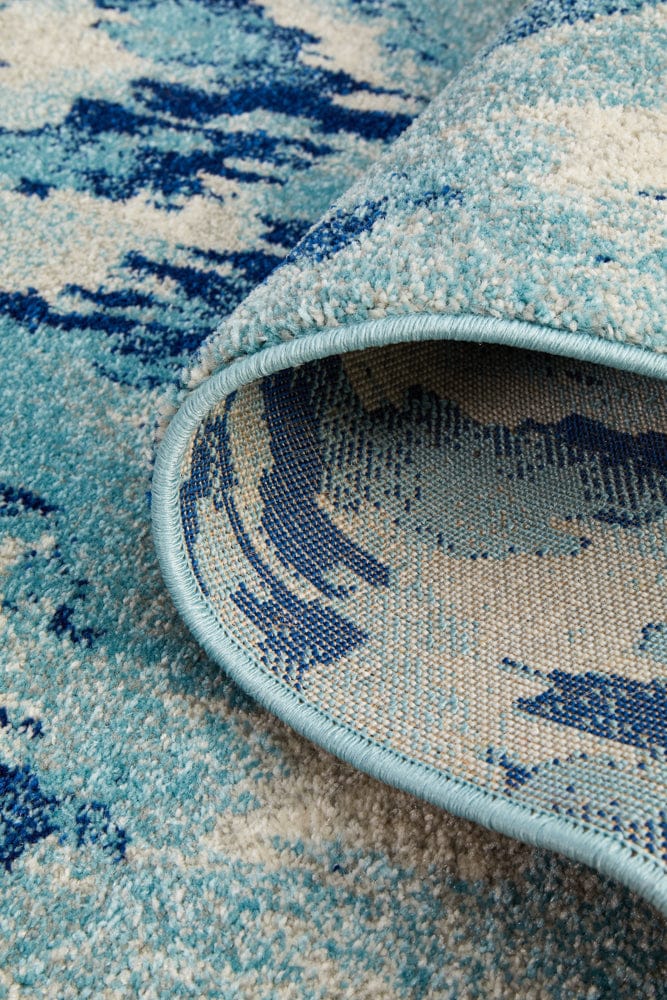 Rug Culture Rugs Mirage Lesley Whimsical Blue Runner Rug