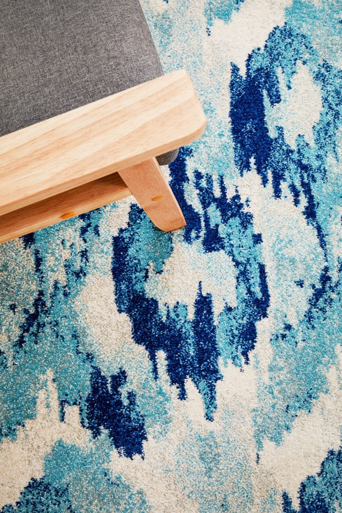 Rug Culture Rugs Mirage Lesley Whimsical Blue Runner Rug