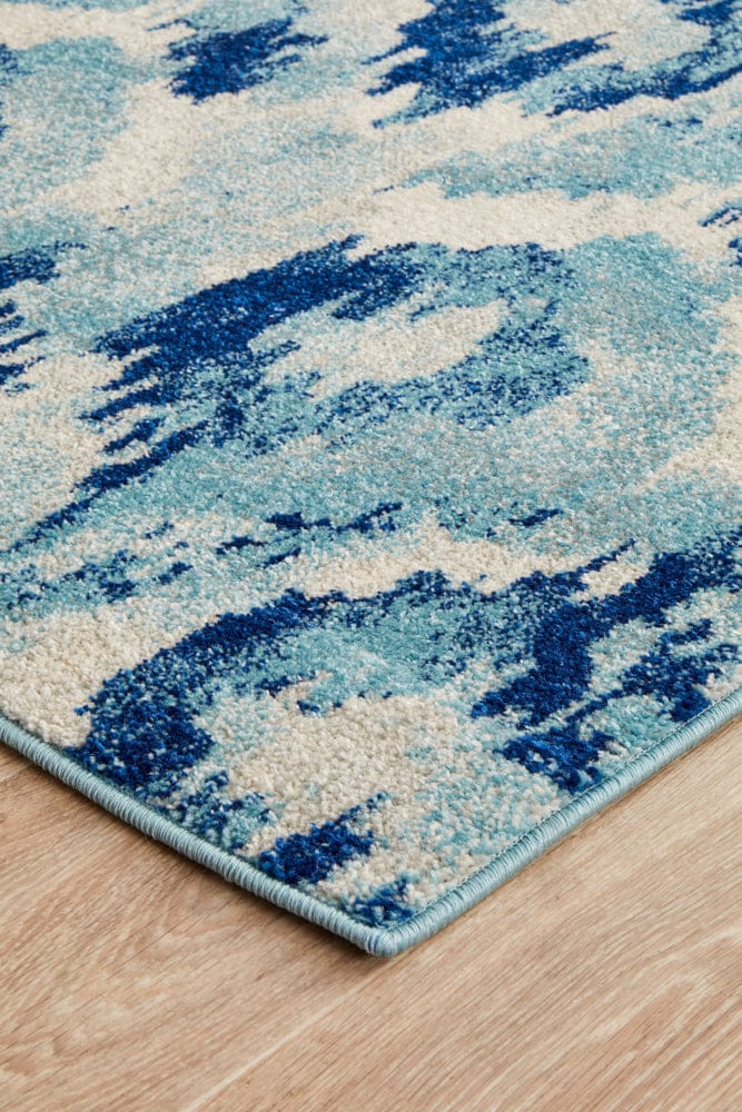 Rug Culture Rugs Mirage Lesley Whimsical Blue Runner Rug