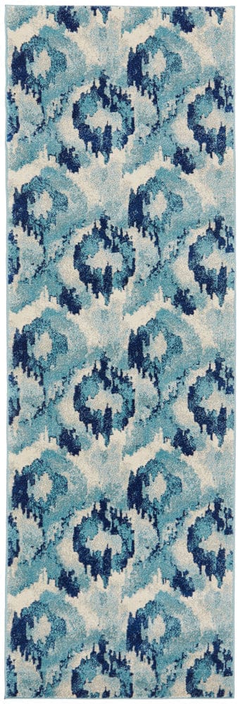 Rug Culture Rugs Mirage Lesley Whimsical Blue Runner Rug